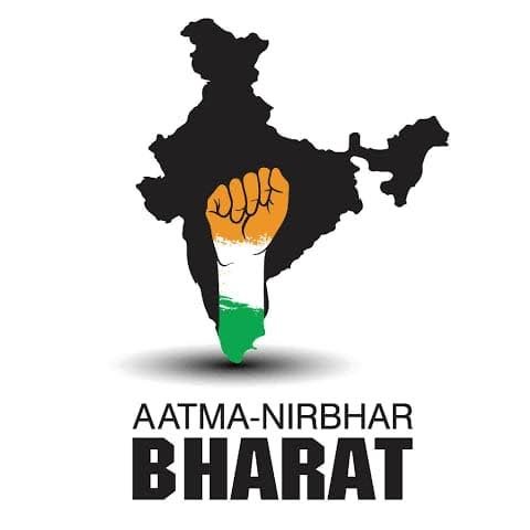 Aatma Nirbhar Bharat — India map with fist empowerment symbol | Kabeer Ji Maharaj Janapad Economy concept